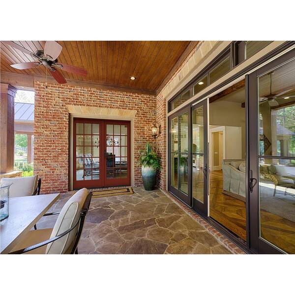 72 in. x 80 in. W-5500 White Clad Wood Right-Hand 15 Lite French Patio Door  w/Unfinished Interior