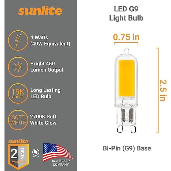 60-Watt Equivalent G9 UL Listed T4 LED Light Bulb, Warm White 2700K (6-Pack)