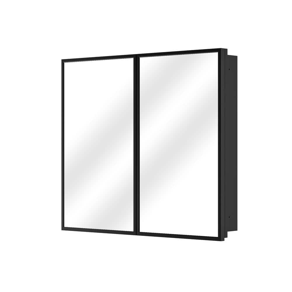 Aosspy Modern 30 in. W x 26 in. H Rectangular Aluminum Framed Recessed