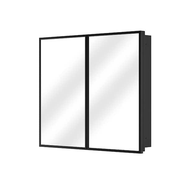 Aosspy Modern 30 in. W x 26 in. H Rectangular Aluminum Framed Recessed