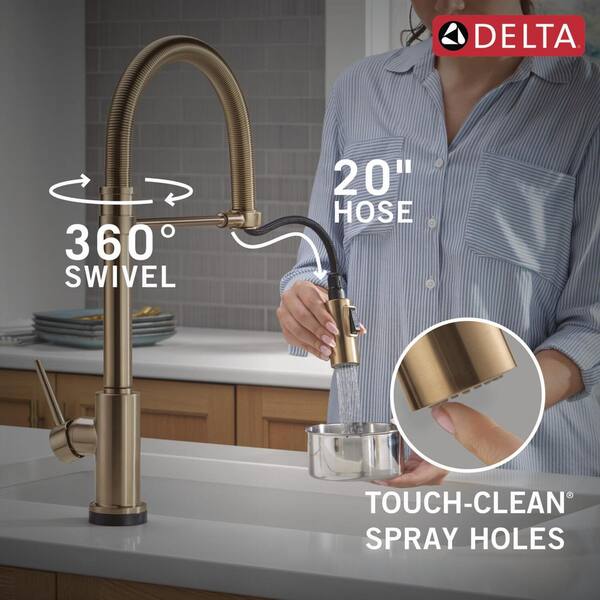 thumbnail image 2 of Delta Trinsic Touch2O With Touchless Technology Single Handle Bar Faucet In Black Stainless 9959tl Ks Dst 2 of 14