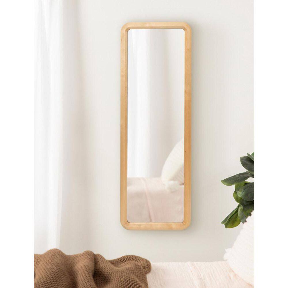 Scandinavian Mid-Century Modern Birchwood Full-Length Mirror - 16x48