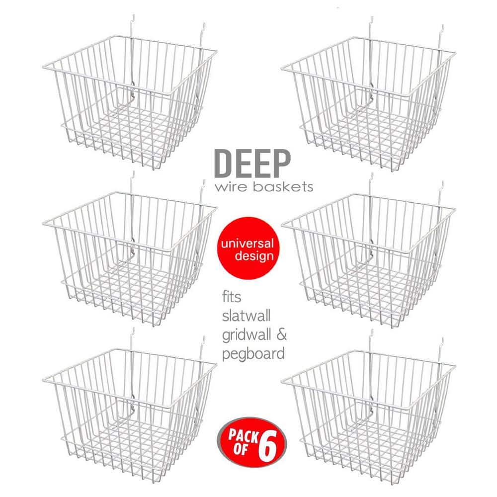 Details about    wall grid panel basket display shelf storage rack 9.2"x3.9"x3.1" pack of White 