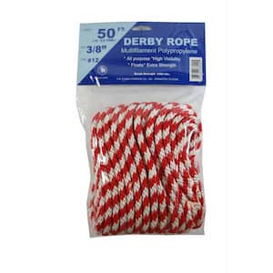 3/8 in. X 50 ft. Red and White Derby Rope