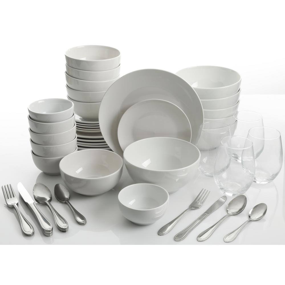 All You Need 60 Piece Casual White Ceramic Dinnerware Set Service For   White Dinnerware Sets 124326 60r 64 1000 