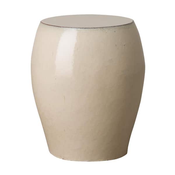 Seiji 18 in. H Cream Round Ceramic Garden Stool