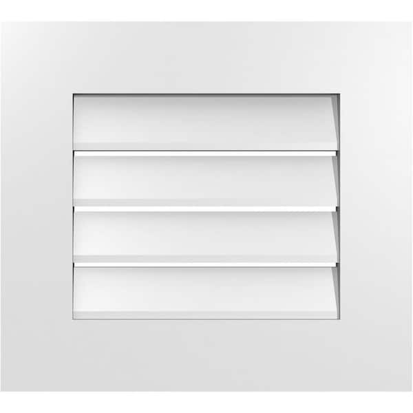 Ekena Millwork 20 in. x 18 in. Vertical Surface Mount PVC Gable Vent: Functional with Standard Frame