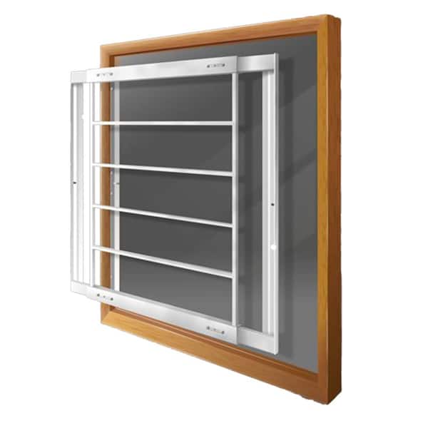 Mr. Goodbar Removable 21 in. to 28 in. Adjustable Width 6-Bar Window Guard, White