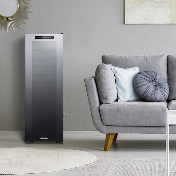 Shadow Series 62 Bottle Digital Wine Cooler Fridge Cellar Cooling Unit Refrigerator in Black with Mirrored Glass