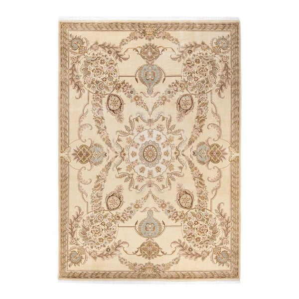 Solo Rugs Mogul One of a Kind Traditional Ivory 8 ft. 2 in. x 11 ft. 5 in. Oriental Area Rug