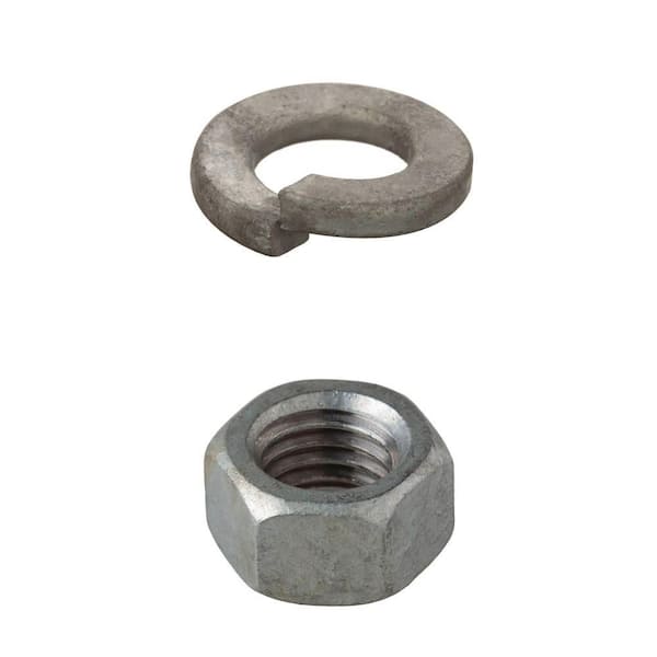 1/2 in. Galvanized Lock Washer (50-Pack) and 1/2 in.-13 tpi Galvanized Hex Nut (50-Pack) Combo