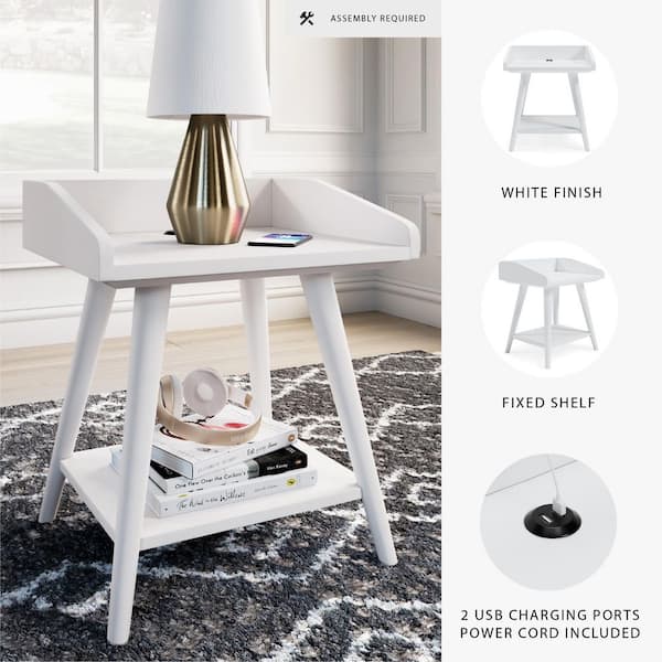 Signature DESIGN BY ASHLEY Blariden 18 in. White Rectangle Wood