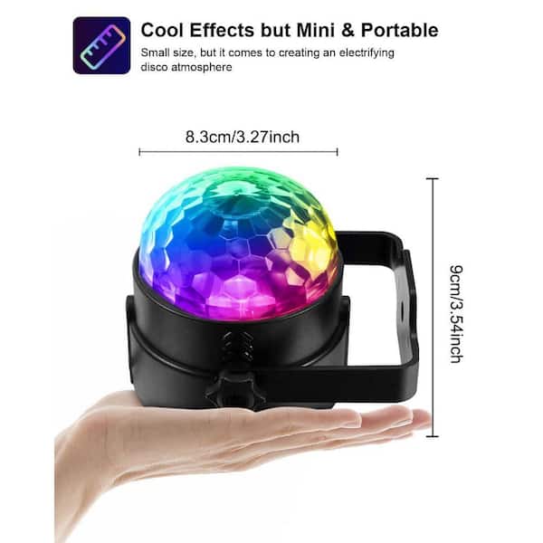 Sound Activated 3.82 in. Outdoor Disco Lamp with Remote Control and Multi-Color LED Lighting for Parties and Home Decor 27ISA17326