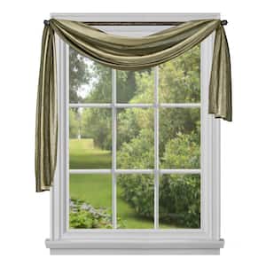 Ombre 144 in. L Polyester Window Curtain Scarf in Sage