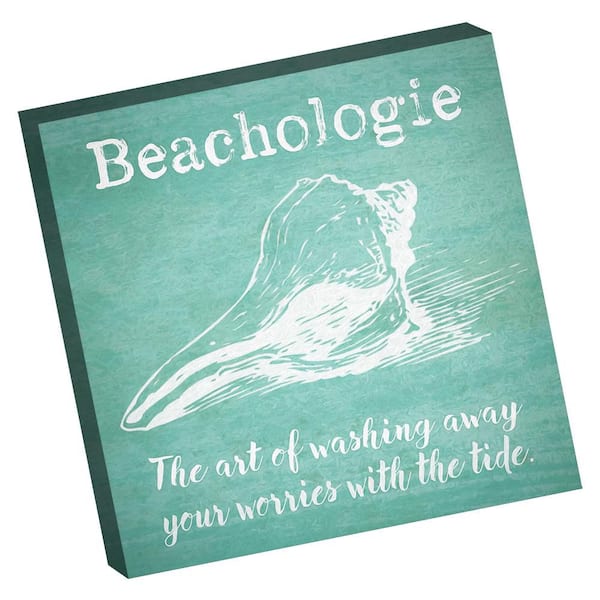 VENICE BEACH Collections Beachologie Washing Away Your Worries Painted by Grotto Studios Unframed Graphic Print Typography 16 in. x 16 in.