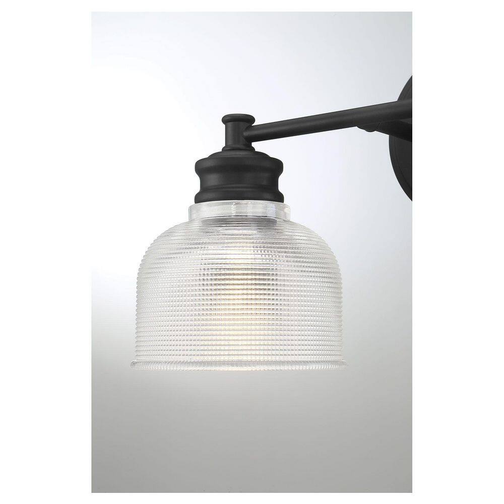Matte Black 3-Light Vanity Fixture with Clear Glass Shades