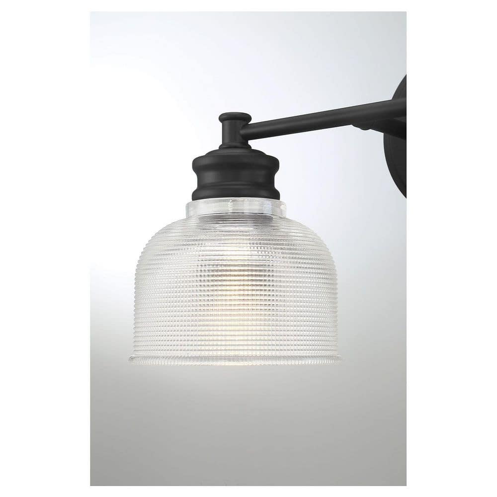 Matte Black 3-Light Vanity Fixture with Clear Glass Shades