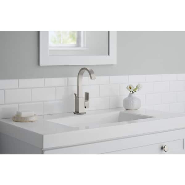 Farrington Single Hole Single-Handle High-Arc Bathroom Faucet in Polished Nickel