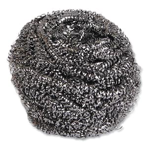 Steel Gray 2.5 in. Stainless Steel Scrub Pad, Large Size (12-Pack)