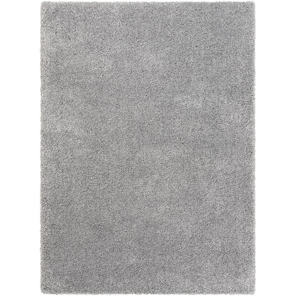 Well Woven Juni Halden Solid Light Grey 5 ft. 3 in. x 7 ft. 3 in. Nordic Thick Area Rug