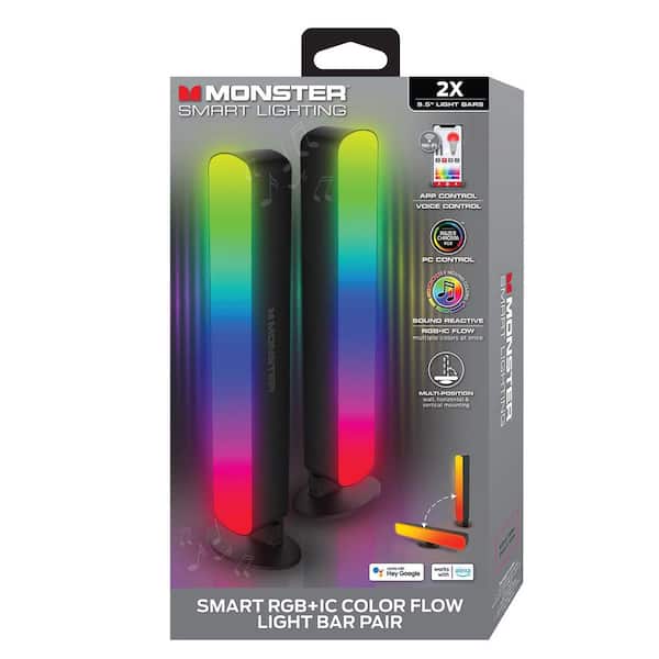 9 in. USB Smart Wi-Fi Black Integrated LED LightBars 2-Pack Multi-Color Razor Chroma Plug-In Under Cabinet Light 1.6 in.