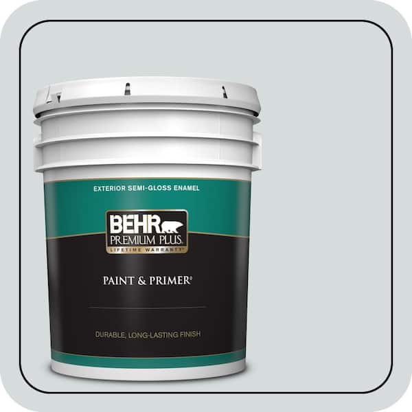 BEHR PREMIUM PLUS 5 gal. Home Decorators Collection #HDC-CT-16 Billowing Clouds Semi-Gloss Enamel Exterior Paint & Primer