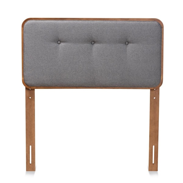 Baxton Studio Palina Dark Gray and Walnut Twin Headboard