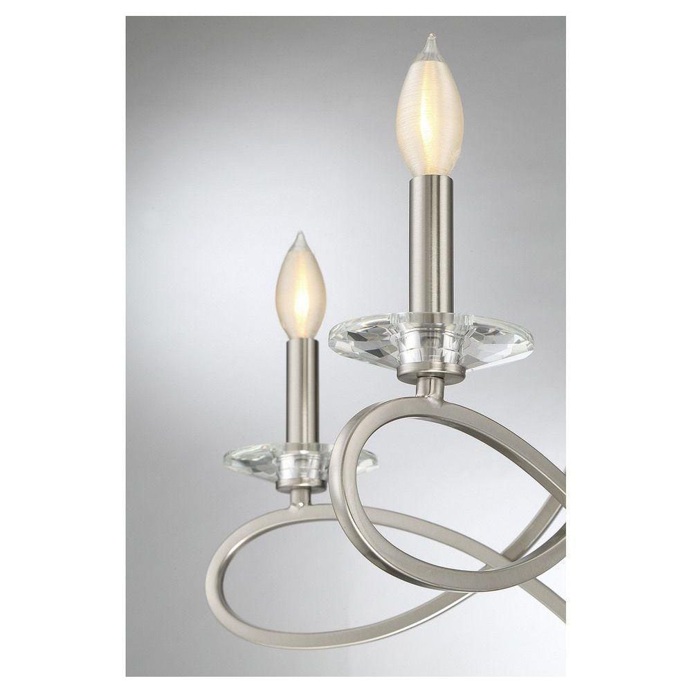 Elegant Marilyn Brushed Nickel 5-Light Chandelier with Clear Crystals