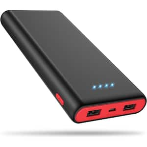 25800mAh Ultra-High Capacity Fast Charging Portable Power Supply with New Intelligent Controlling IC, Black-Red