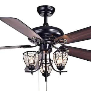 Mirabelle 52 in. Indoor Black Ceiling Fan with Light Kit