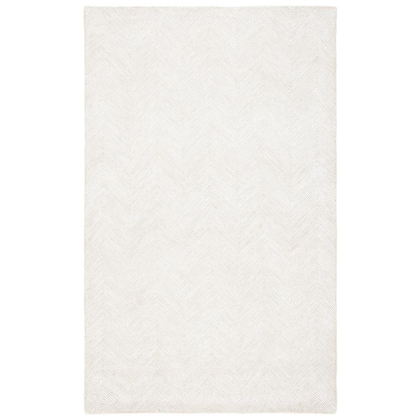 SAFAVIEH Soho Ivory/Beige Doormat 3 ft. x 5 ft. Solid Color Chevron Area Rug