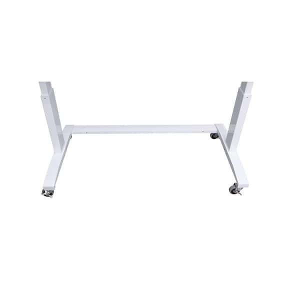Husky - 72 in. W x 24 in. D Adjustable Height White Workbench with Solid Wood Top