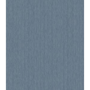 Textile Effect Vertical Blue Paper Non-Pasted Strippable Wallpaper Roll (Cover 56.05 sq. ft.)
