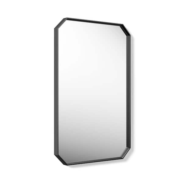 Claude by Studio McGee 22 in. W X 34 in. H Rectangular Framed Surface-Mount Bathroom Vanity Mirror in Matte Black