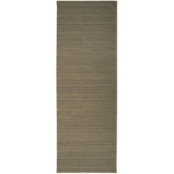 Nourison Home Washable Essentials Green 2 ft. x 8 ft. All-over design Contemporary Runner Area Rug
