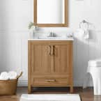 Home Decorators Collection Moorside 36 in. W x 19 in. D x 34 in. H Single  Sink Bath Vanity in Sweet Maple with White Engineered Stone Top Moorside  36SM - The Home Depot