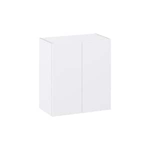 Fairhope Bright White Slab Assembled Wall Kitchen Cabinet (27 in. W X 30 in. H X 14 in. D)