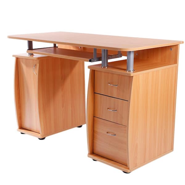 Outopee 45 in. W Retangular Wood 1 Door Computer Desk with 3-Drawer
