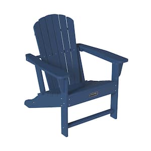 Classic Blue Patio Plastic Adirondack Chair with Wide Back