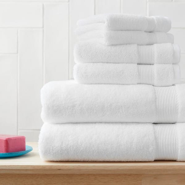 StyleWell HygroCotton White 6-Piece Bath Towel Set