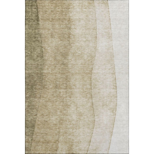 Addison Rugs Mayfield Premium Machine Washable Indoor/Outdoor Geometric AMF625 Taupe 10 ft. x 14 ft. Area Rug