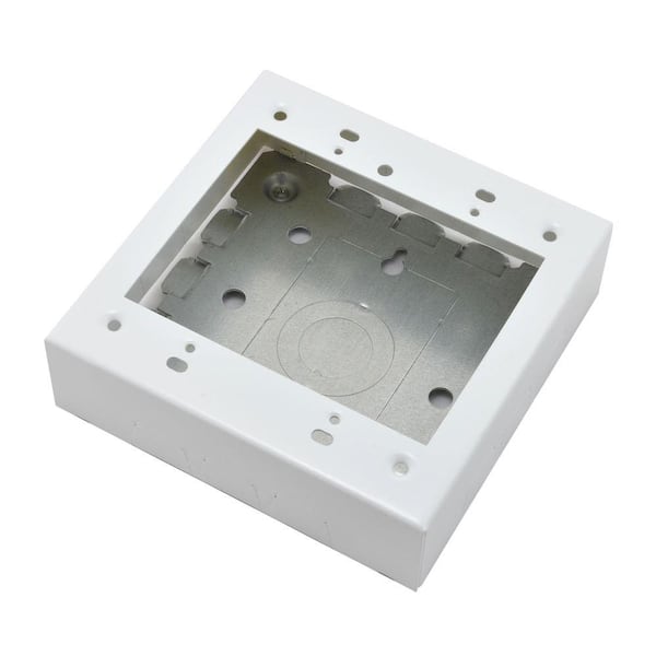 Wiremold 500 and 700 Series Metal Raceway 1-3/8 in. Deep 2-Gang Electrical Box, White