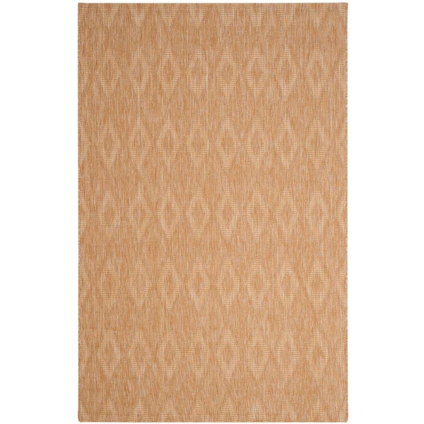 SAFAVIEH Courtyard Natural 5 ft. x 8 ft. Solid Indoor/Outdoor Patio  Area Rug