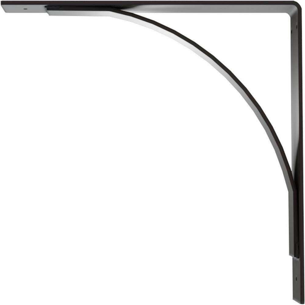 18" Black Powder Coated Steel Shelf Bracket