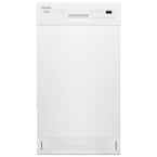 18 in. White Front Control Dishwasher with Stainless Steel Tub, 50 dBA