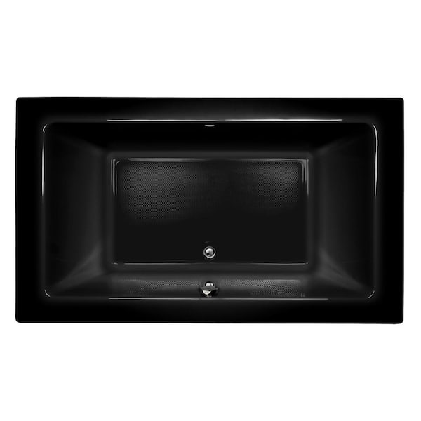JACUZZI SIA 72 in. x 42 in. Acrylic Rectangular Drop-in Whirlpool Bathtub in Black