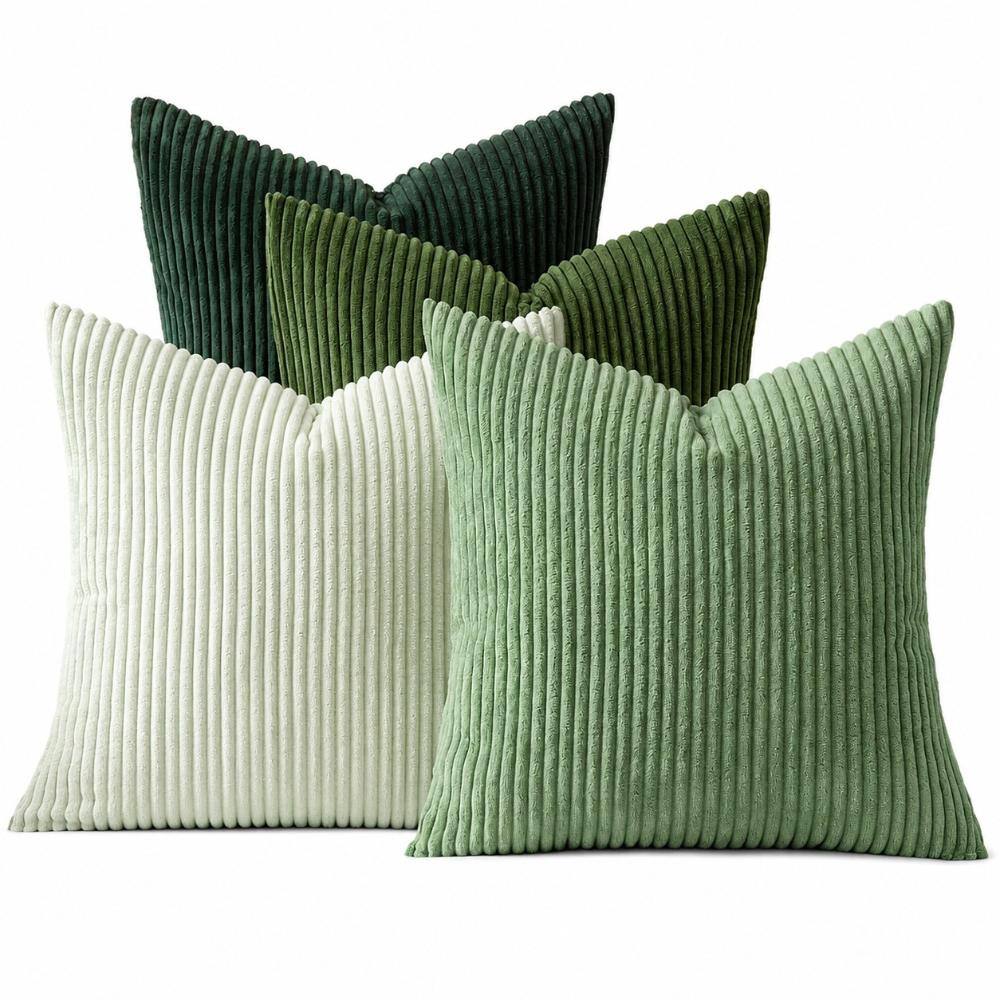 Set of 4 18 in. x 18 in. Sage and Forest Green Boho Outdoor Throw Pillow Covers for Patio Chairs Farmhouse price history on PriceWatchPro