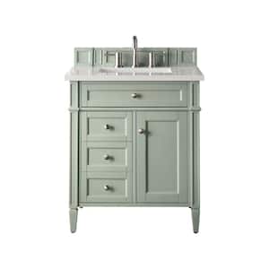 Brittany 30.0 in. W x 23.5 in. D x 34 in. H Bathroom Vanity in Sage Green with White Zeus Quartz Top