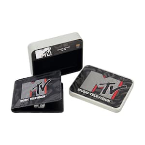 MTV Logo Bifold Sport Wallet, Slim Wallet with Decorative Tin Unisex