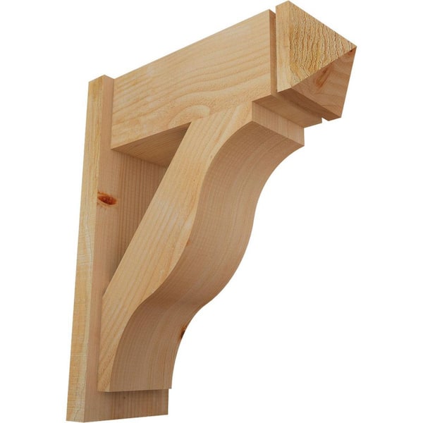 Ekena Millwork 8 in. x 26 in. x 22 in. Fuston Arts and Crafts Rough Sawn Douglas Fir Outlooker